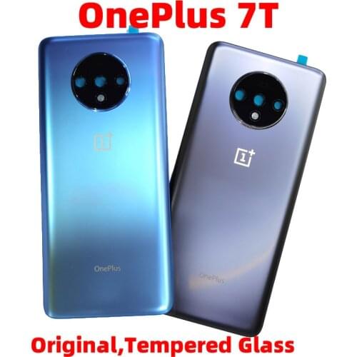 Original For OnePlus 7T 1+7T Back Cover Glass Rear Battery Housing Door One Plus 7T Housing Case Shell Smartphone Repair Parts