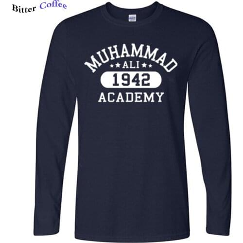 Autumn Mens Funny Muhammad Ali Academy Mens Boxing T-Shirt Training Top MMA Martial Arts Boxer Tops Tees Free Shipping