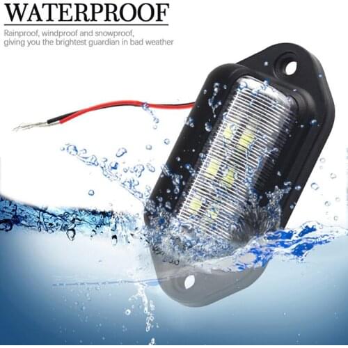 6 LEDs LicenseInterior Step White Lamp Number Plate Tag Light Boat Truck Trailer