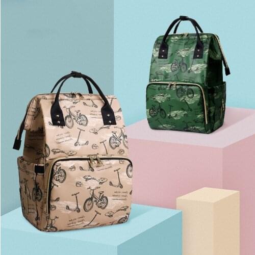 Casual Print Waterproof Mommy Diaper Bag Portable Mother Nursing Backpack Multifunctional Large Capacity Maternity Nappy Bags