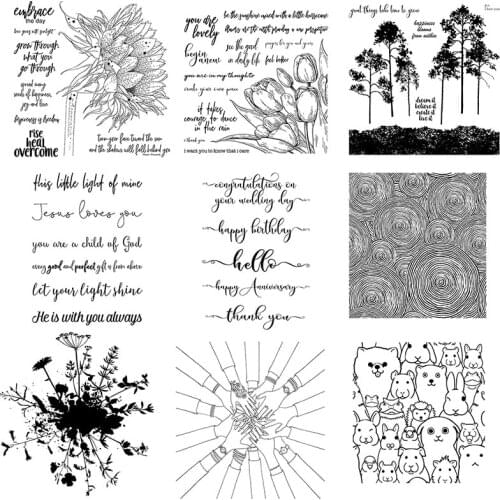 Clear Samps Sunflower Tulip Trees Arm Bears Puppies 2020 For DIY Scrapbooking Photo Album Cards Making Decor New Stamps