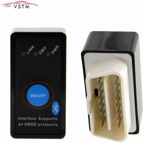 Super Mini ELM327 with switch ELM 327 Bluetooth OBD2 OBD II CAN-BUS Diagnostic Tool + Switch Works on Android Symbian Windows