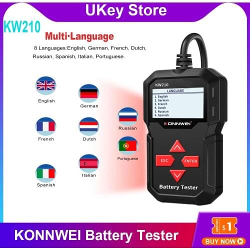 KONNWEI KW210 Automatic Car Battery Tester Auto Battery Analyzer 100 to 2000CCA Cranking Car Battery Tester For All 12V Cars