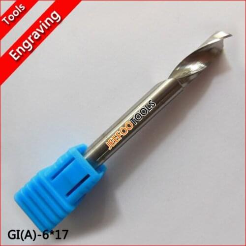 Precision 10pcs 6*17mm One Flute Carbide Milling Tools, Router Bits, CNC Engraving Bits on Acrylic, Woodworking Machine