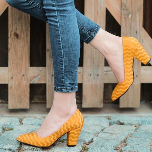 Tonar Mior Mustard Suede Accents Heels Women Shoes New Season Summery Orthopedic