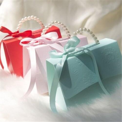 10pcs/lot Portable Party Wedding Favor Gift Boxes Chocolate Treat Candy Gift Bag Baby Shower Birthday Party Decoration