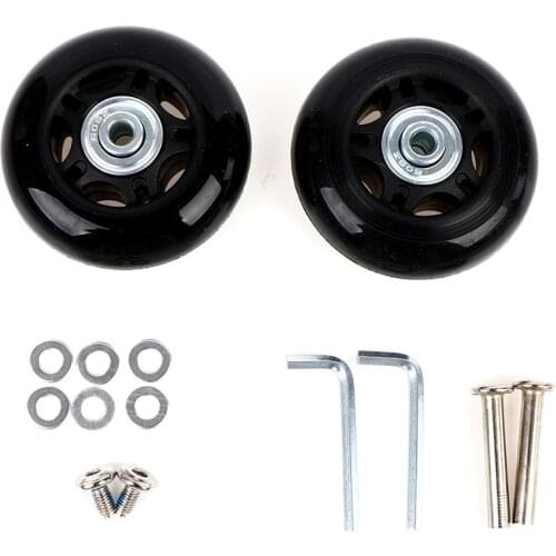 2 Set Luggage Suitcase Replacement Wheels Axles and Wrench Repair set 68mm