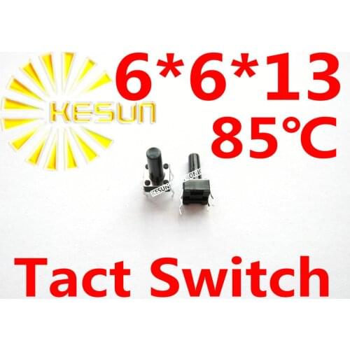 FREE SHIPPING 100PCS DIP 6X6X13 Tactile Tact Push Button Micro Switch Momentary