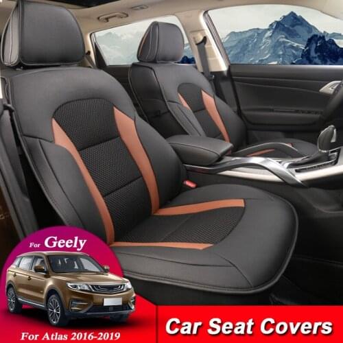 Car Seat Covers Set Leather For Geely Atlas 2016-2019 Car Covers Styling Seat Protector Cushions Internal Accessories