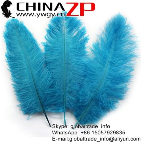 CHINAZP Wholesale 100pcs/lot 25-30cm (10-12inch) Unique Dyed Turquoise Ostrich Plumage Feathers DIY Decorations