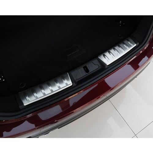 For Jaguar F-Pace 2016 2017 2018 2019 Stainless Steel Inner Rear Bumper Protector Trim Door Sill Scuff Cover Plate Accessories