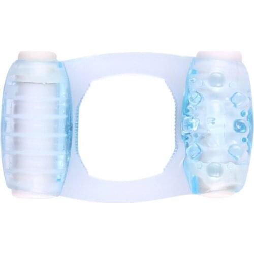 Double Vibrating Cock Penis Sleeve Ring Cockring Vibrator Rings Mens Sex Adult Aid Vibration Toys