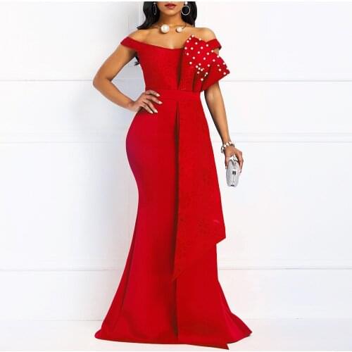 Elegant Women Sexy Long Party Dress Flower Designer Mermaid Vestiods Formal Autumn Female Bodycon Maxi Dresses African Clothes