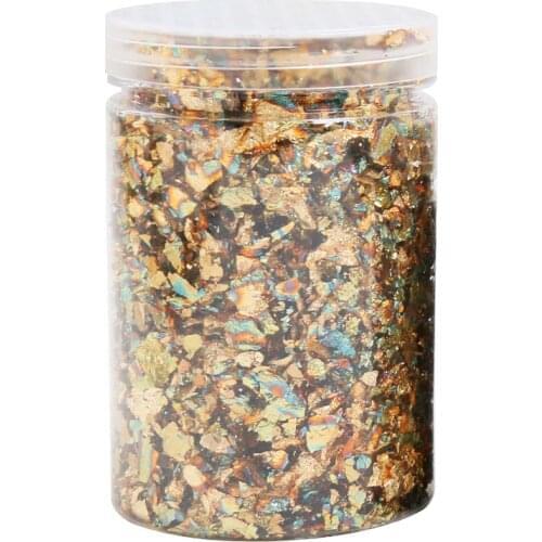 5g/bottle Gold Foil Fragments Variegated Schabin Gold Flakes for Arts Crafts Nail Decoration Manicure Gilding Mural Photo Frames
