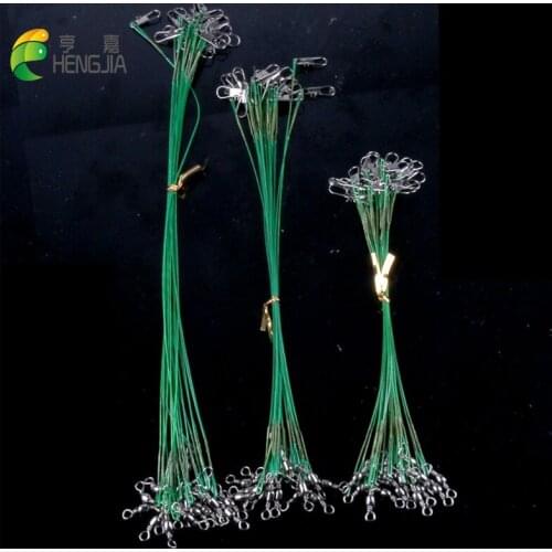 HENGJIA 15CM 20CM 25CM 20PCS/lot steel wire fishing lines leader Swivel fishing Tools pesca fishing tackles