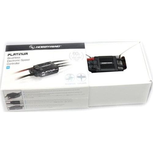 HobbyWing Platinum 60A V4 ESC (3S-6S) for 450-480 Class Heli (Propeller: 325-360mm)
