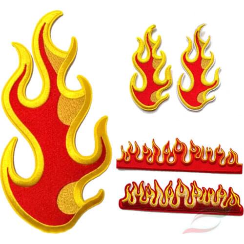 Flaming flame embroidery adhesive tape epaulette badge clothing clothing patch A526 military standard outdoor stage logo