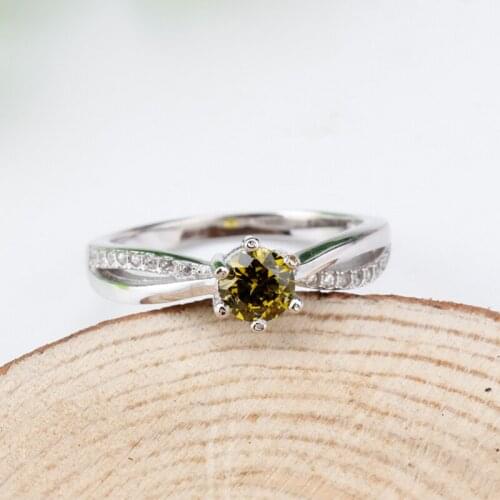 Three Colors 925 Sterling Silver Simple Style Alluring Cubic Zircon Ring For Women Wedding Jewelry