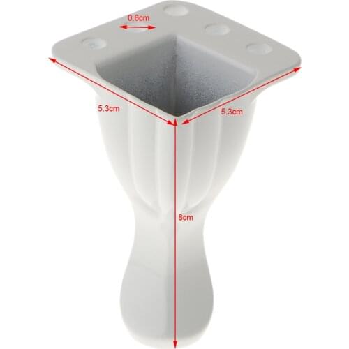 4x Metal Sofa Leg Desk Table Feet Plinth Replacement H: 8cm White Hardware