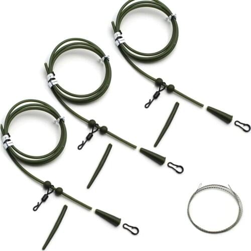 3PCS Carp Fishing Rigs Accessories Kit Helicopter Bead Hair Rig Rube Anti Tangle Sleeve Quick Change Swivels For Fishing Tackle