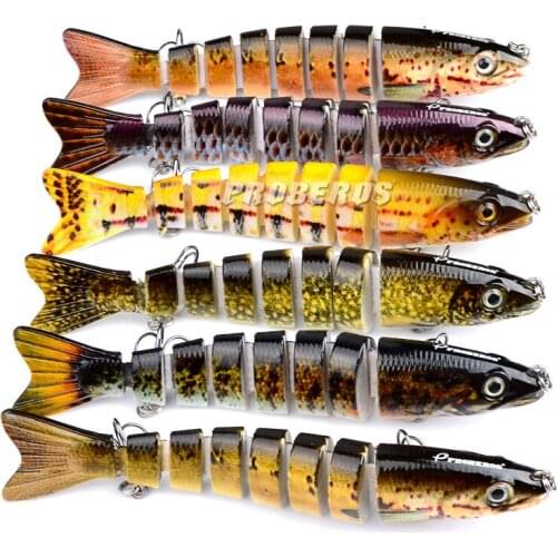 New 6pcs/Lot Hook Fishing Lure 8 Sections Swimbait Bait Tackle 12.5cm/18.8g Hard Lure