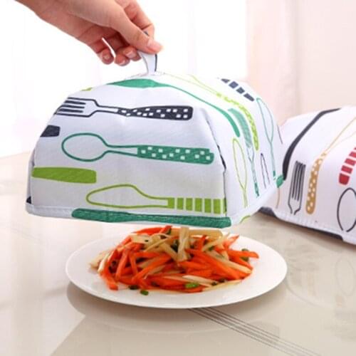 New Foldable Food Cover Keep Warm Reusable Aluminum Foil Cover Anti Fly Mosquito Kitchen Cooking Tools Meal Cover Table Mesh