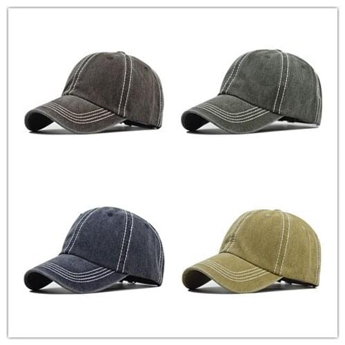 Newest 2021Thick thread high quality adult washed pure cotton solid color light board baseball cap mens non-fading baseball cap