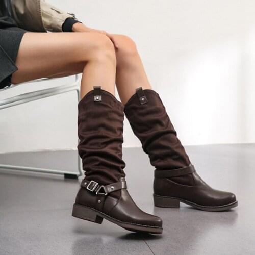 New Women Shoes Boots for Winter Round Toe Black Brown Boots