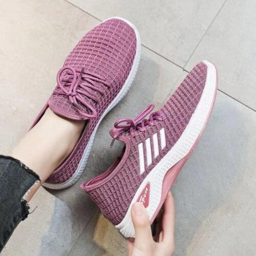 New Sneakers Women Shoes Flats Casual Ladies Shoes Woman Lace-Up Mesh Light Breathable Female Zapatillas De Deporte Para Mujer