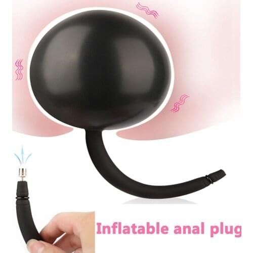 Huge Inflatable Anal Plug Built-in Steel Ball Gay Dildo Pump Silicone Anus Butt Dilator Expandable Prostate Massager Sex Toys