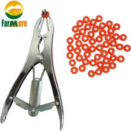 Tail removal Pigs And Sheep Castration Pliers and 100 Particulate Rubber Ring Castration Device