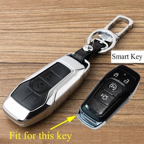 Remote 4 Buttons Key Bag Holder Case Ring Cover Fit For Lincoln MKZ MKC MKX Ford Fusion Mustang Edge F-150 F-350 Accessories