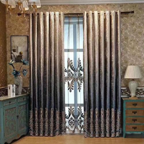 Modern Minimalist Bedroom Luxury Living Room Curtain Korean Flannel Embroidered Shading Balcony European Style Curtain Finished