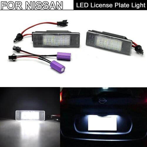 LED License Plate Light For Nissan Juke Versa X-Trail Rogue Sport Navara primera