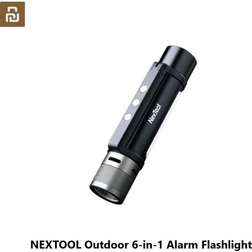 Mijia NexTool Outdoor 6-in-1 Alarm Flashlight Ultra Bright Torch Camping Work Light USB Rechargeable Zoomable Emergency Lantern