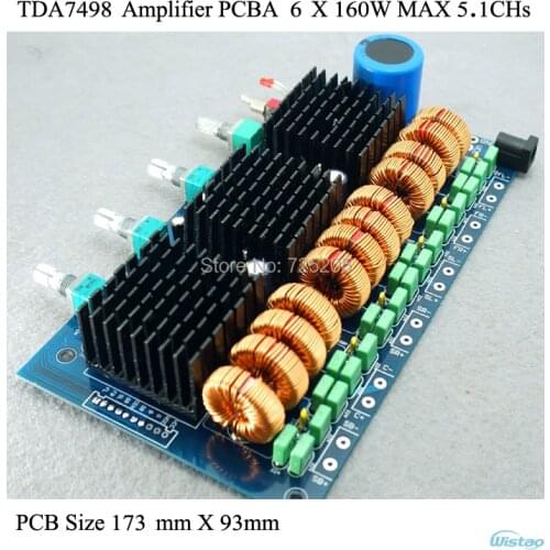 Amplifier PCBA for 6 X 160W (MAX) HIFI Digital Class D TDA7498E Home Amplifier Car Amp Audio 5.1 CHs DIY