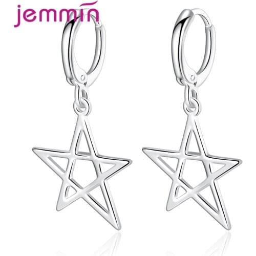 925 Sterling Silver Drop Earrings For Decoration Trendy Style Star Design Best Gift For Women Girls Party Birthday