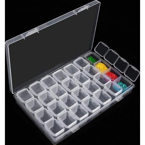28 grid Dismountable diamond painting Accessories Diamond Embroidery Cases PP plastics Box Organizer Home Storage boxes