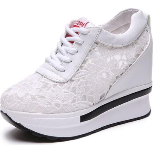 2021 Summer Lace-up Breathable Women Sandals Wedges Chunky Heels Height Increasing Paltform Female Ladies Shoes Zapatos De Mujer