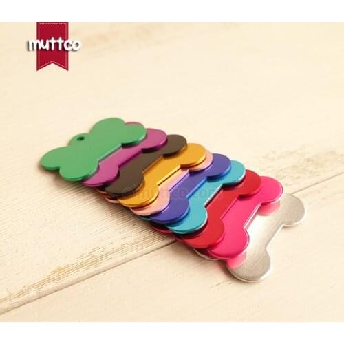 20pcs/lot low price metal craved name id tag blank craved phone number bone sharp dog id tag 10 colors DIT-025