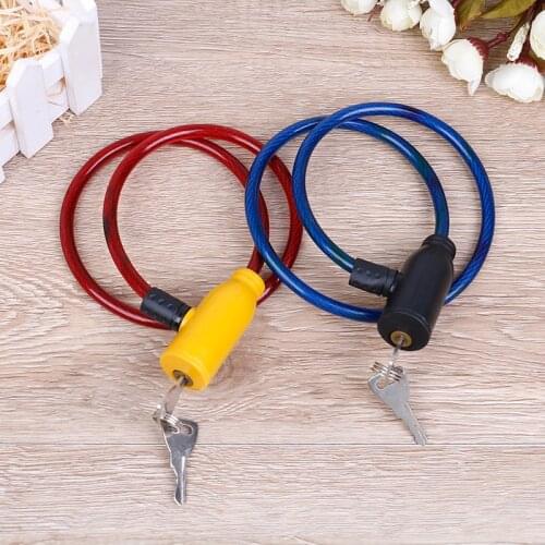 1 pc Metal Cycling 8x640mm Cable Anti-Theft Bike Safety Lock With 2 Keys