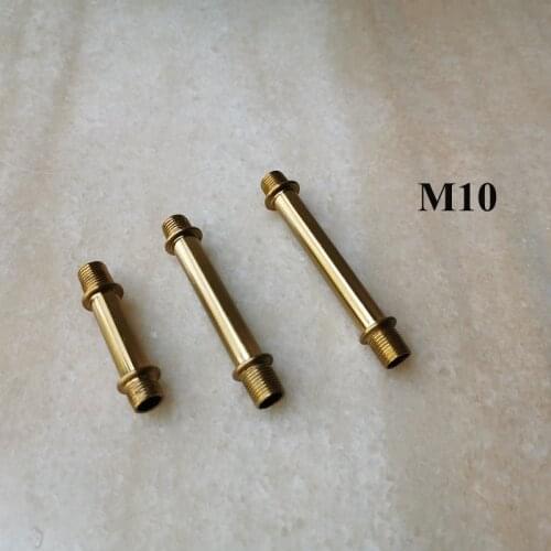 10Pcs/lot, Bronze Color M10 Male Thread Metal Hollow Tube, M10 Outer Tooth Straight Pipe, Lighting Connection Rod Accessories