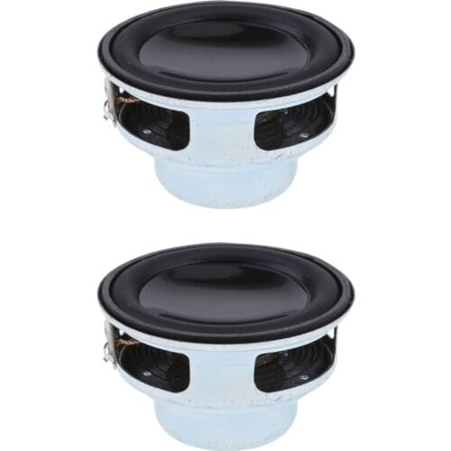2 Pieces 40mm 4Ohm 5W Full Range Audio Speaker PU Round Hi-Fi Stereo Sound Black