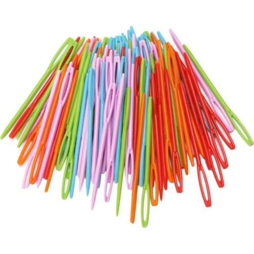 20Pcs Plastic Sewing Needles Mixed Color Crochet DIY Sweater Weaving Hook Tools Handmade Tapestry Knitting Needles Wool Crafts