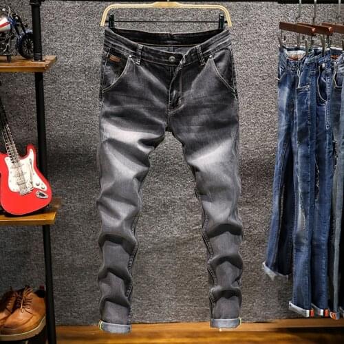 2019 Fashion Elastic Slim Pants Jean Male Brand Trousers New Men Skinny Colorful Jeans Black Blue Green Gray 6 Colors