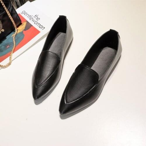 2020 Quality Assurance Ladies Fashion Shallow Flat Casual Shoes Basic Wild Pure Color Simple Lightweight Comfortable W38-34