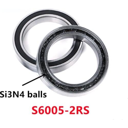 4pcs ABEC-5 S6005-2RS 440C stainless steel Hybrid SI3N4 ceramic ball bearings s6005 6005 2RS 25x47x12 mm