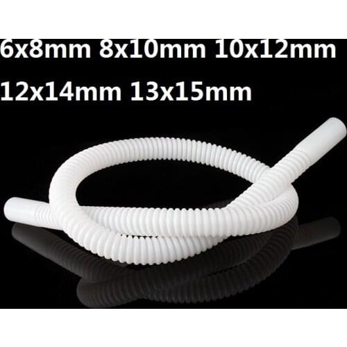 6x8mm 8x10mm 10x12mm 12x14mm 13x15mm PTFE bellow anti-corrosion corrugated tube Corrosion resistant accordion pipe Feeding hose