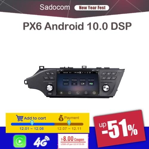 720P 8" PX6 2 din Android 10.0 4GB +64GB 8 core Car DVD Player car radio 5.0 For Toyota Avalon 2015 2016 multimedia auto RADIO