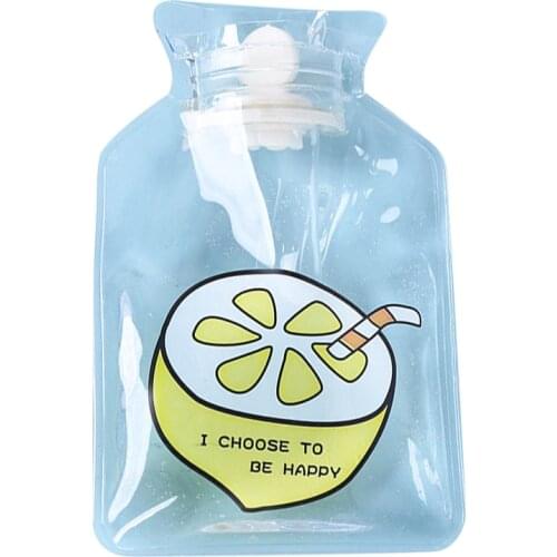 Winter 2Pcs Hot water water bottle cartoon warm transparent simple bottle student portable mini water injection hand warmer